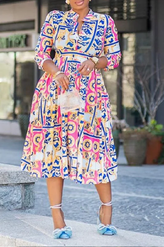 Retro Mandala Print 3/4 Sleeve Dress Revolve floral dresses