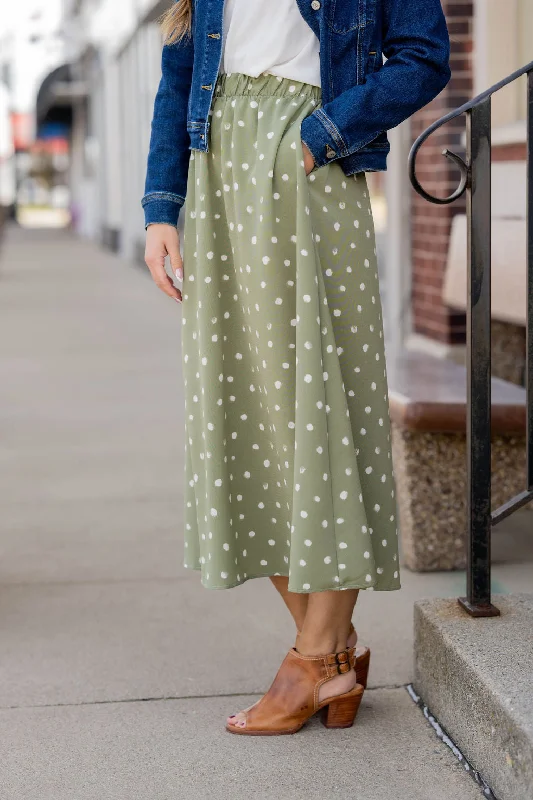 Midi Dot Skirt Midi Skirt Casual