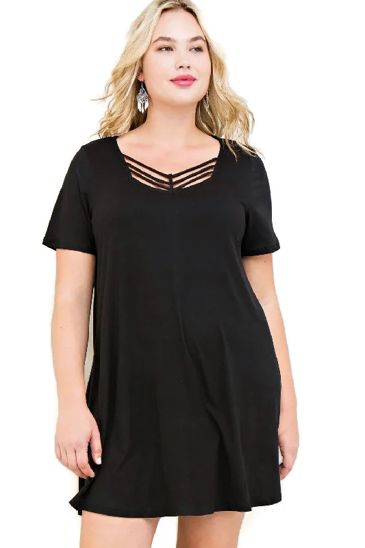 Modal Strappy Tee Shirt Dress, Black Shirt Dress Outfit