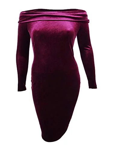 Off-The-Shoulder Velvet Sheath Dress Long sleeve unclassified dresses