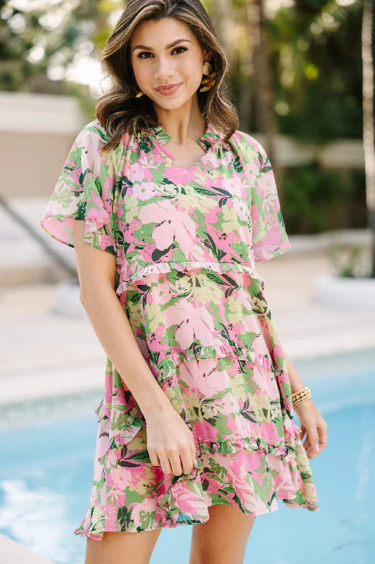 Perfectly You Pink Floral Babydoll Dress Must-have floral dresses for this season