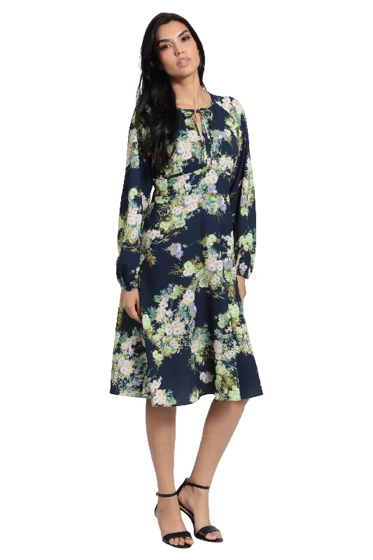 Navy/Green Floral Dress Best floral dresses for outdoor weddings