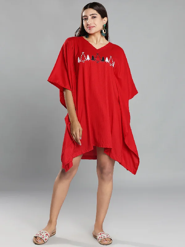 Red Rayon Kaftan - Xmas Best-selling unclassified dresses