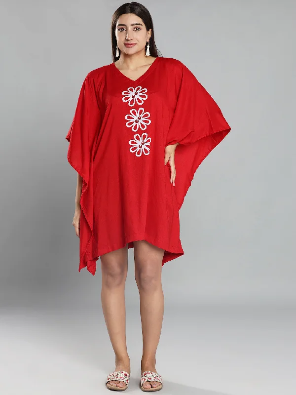 Red Rayon Kaftan - Snowflake Anniversary unclassified dresses