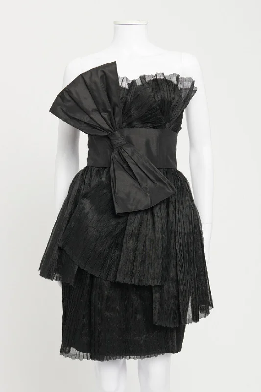 Black Tulle Sleeveless Bow Detail Preowned Dress Tulle Dress Sparkle