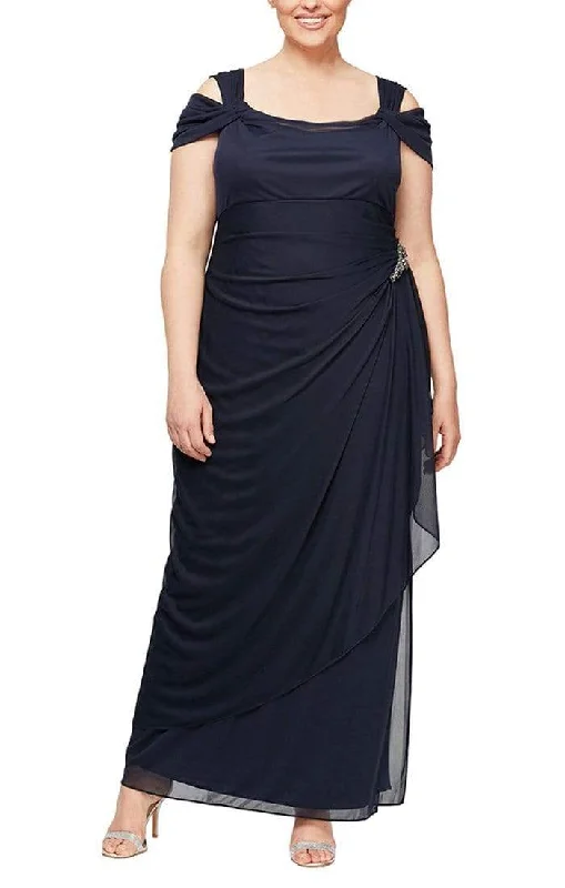 Alex Evenings - 432902 Plus Size Cowl Neck Sheath Dress Formal Plus Gown