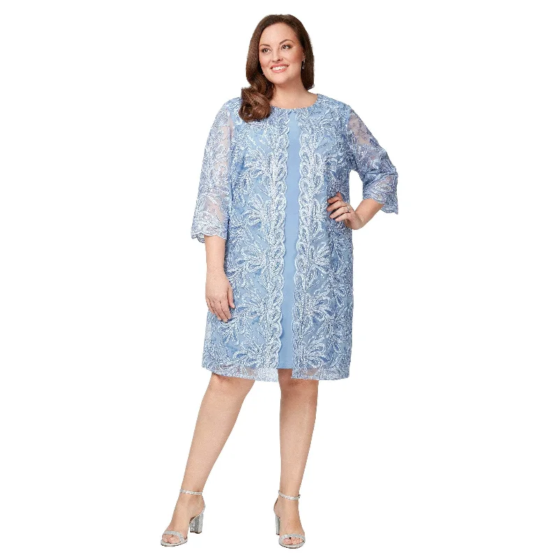 Alex Evenings 84122549 - Embroidered Jacket Plus Size Dress Plus Size Fitted