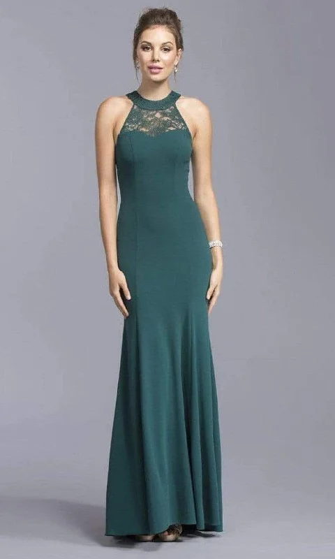 Aspeed Design - D144 Lace Halter Neck Trumpet Dress Lace Evening Gown