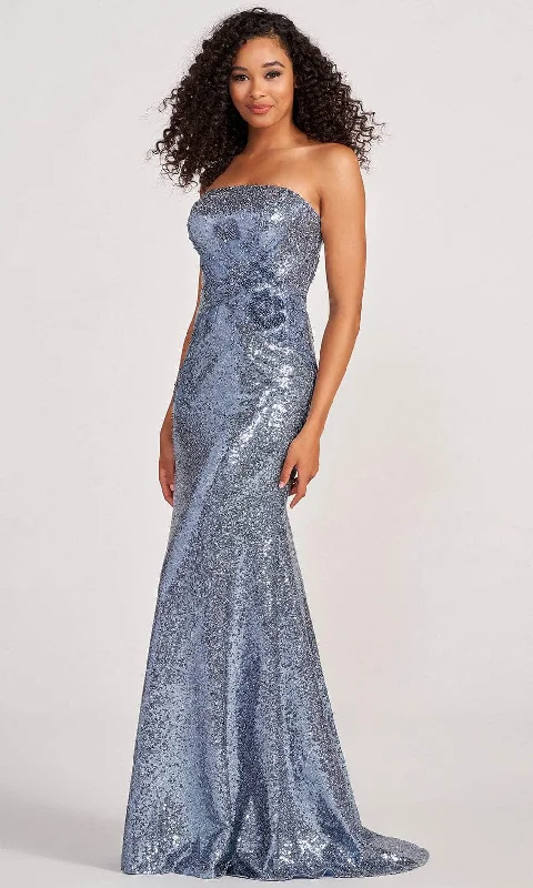 Colette for Mon Cheri CL2075 - Sequined Strapless Plus Size Prom Dress Plus Size Swing