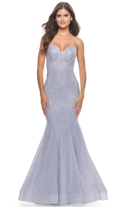 La Femme 31421 - Beaded Tulle Mermaid Prom Dress Tulle Dress Shine