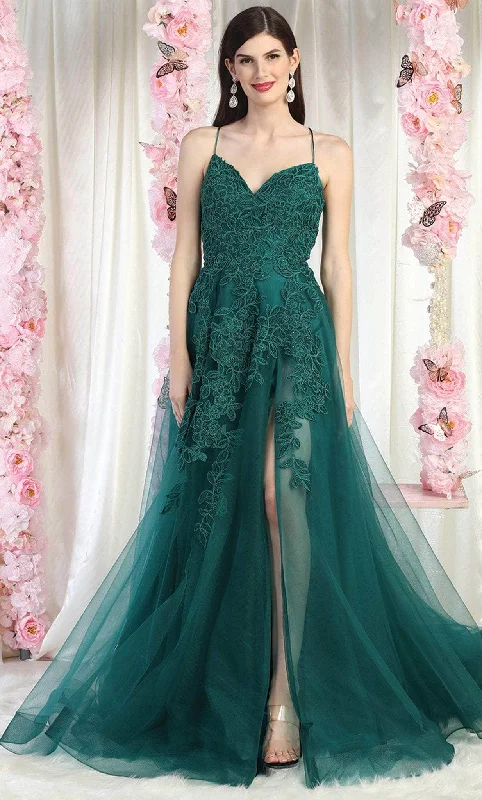 May Queen MQ2013 - Applique Tulle Prom Dress Tulle Evening Dress