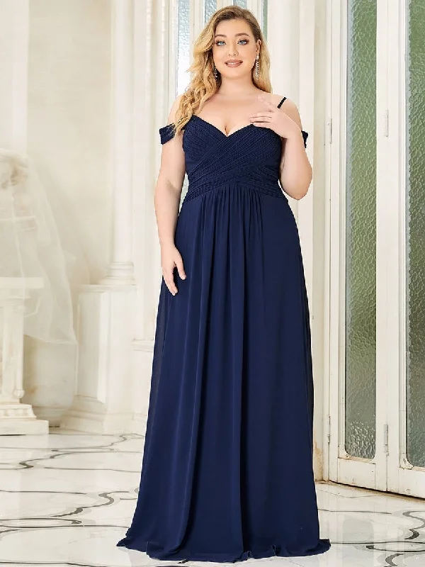 Plus Size Sweetheart Cold Shoulder A-Line Bridesmaid Dress Plus Size Knee-length